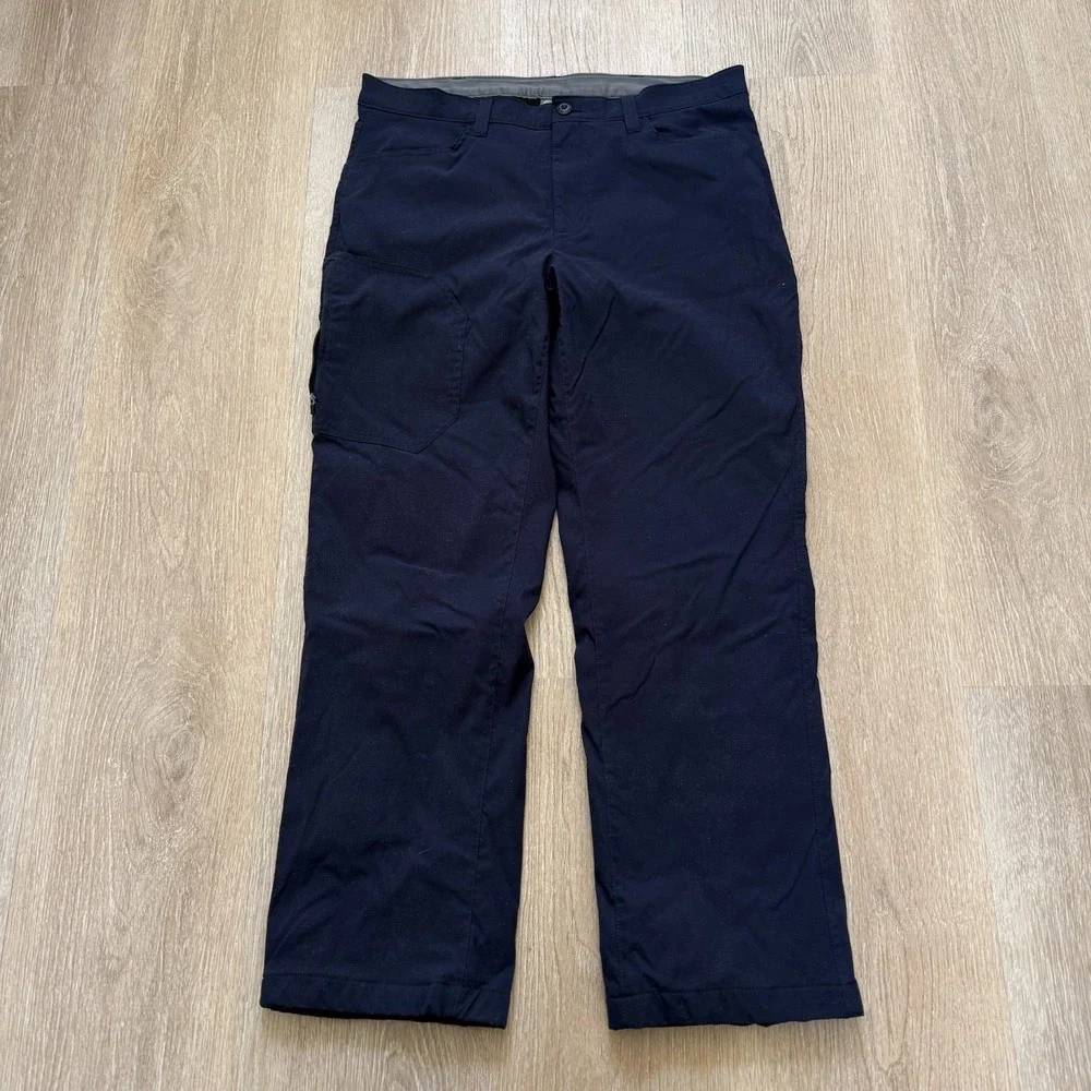 Eddie Bauer Pants Mens 36x30 Navy‎ Blue Fleece Lined Performance Tech Nylon